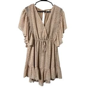 Bibi Blush Pink Polka Dot Ruffle Dress Size XL